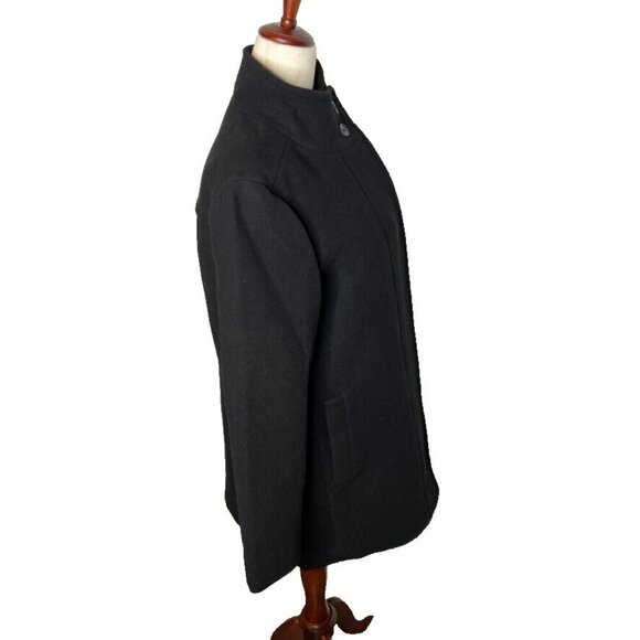 J.Crew Womens $298 Button Neck City Coat Black Size 2 BU261 - Picture 8 of 10